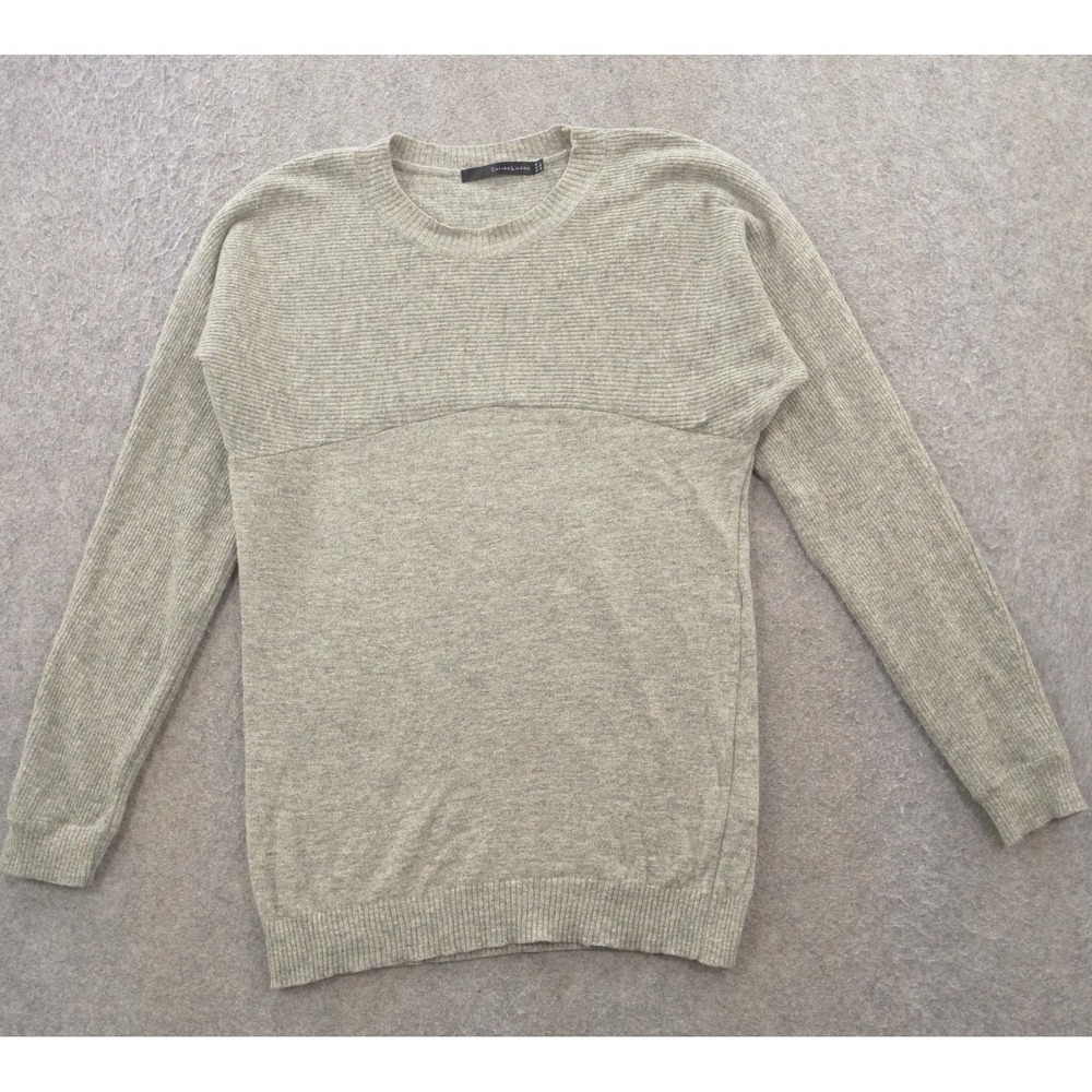 Kai-aakmann Sweater Womens Medium Gray Pullover Knit Round Neck Wool